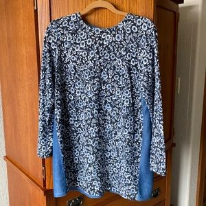 J Jill mixed media popover tunic top.
